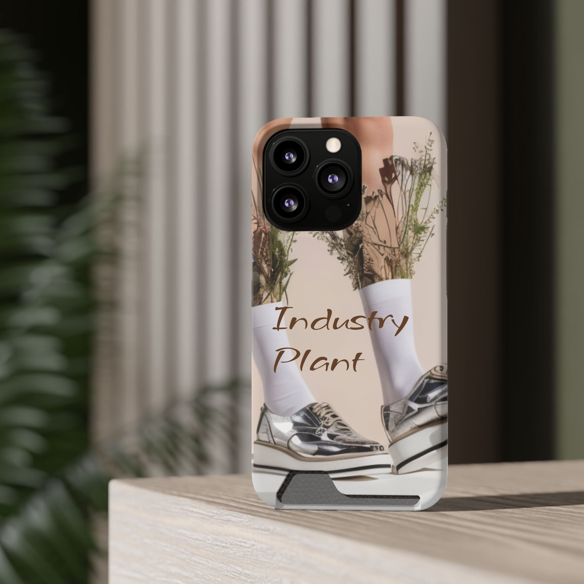ALWAYS RUNNING ON PLANT POWER Stylish Phone Case with Card Holder by Industry Plant @AutoPaybump