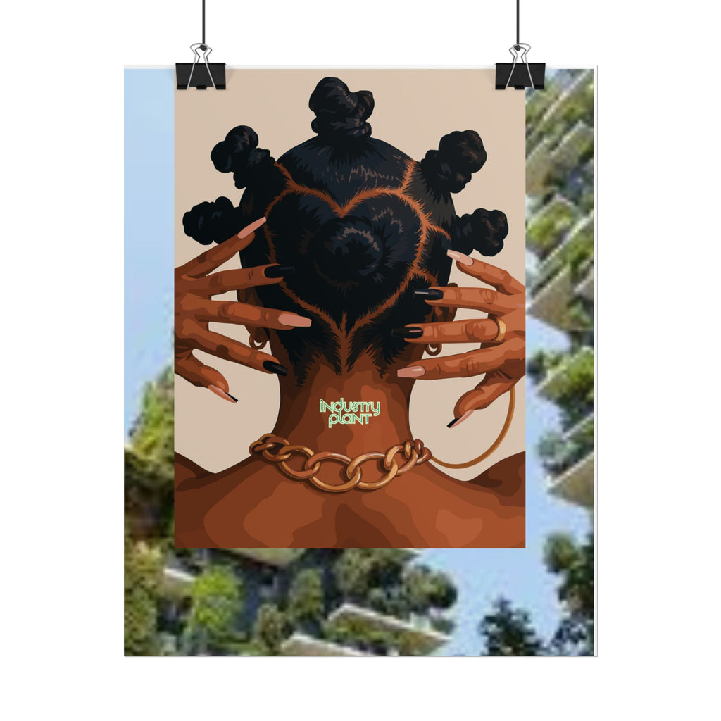 BANTU KNOTS x BOTANICALS Afro Heart Braid Fine Art Poster — Wall Fine Art Print by INDUSTRY PLANT @AutoPaybump