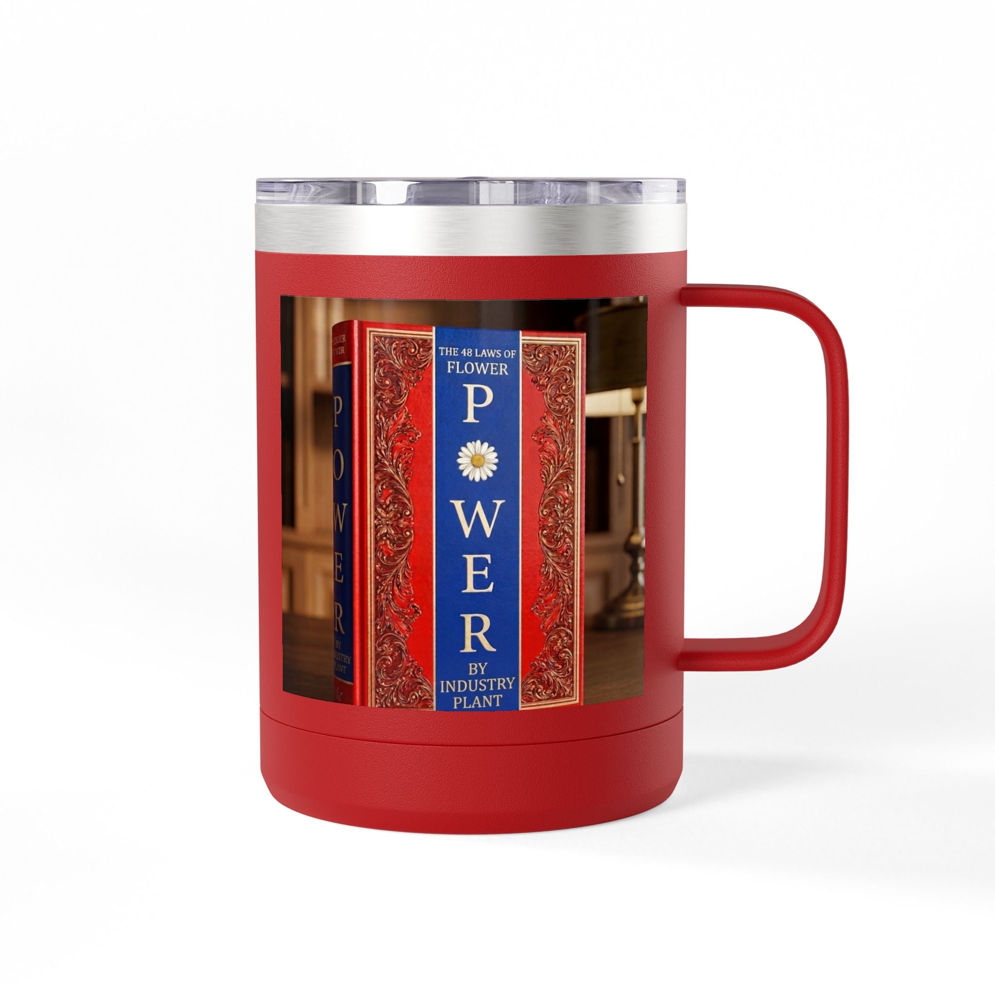 Galvanized Steel 48 LAWS of FLOWER POWER 15oz Coffee Mug Tumbler - #BookTok - Themed Unique Gift for Coffee Lovers by INDUSTRY PLANT