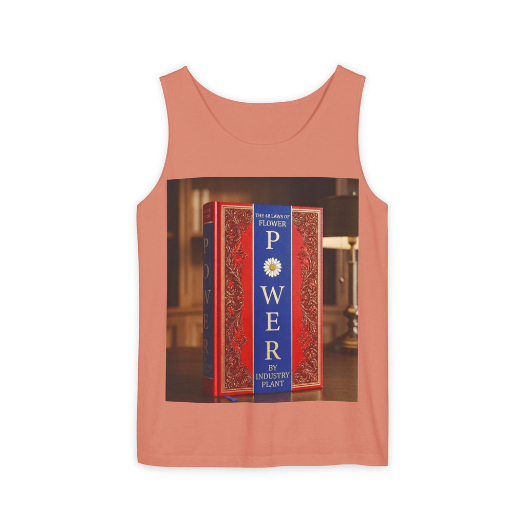 48 LAWS of FLOWER POWER Tank Top — Vintage 'Flower Power' Book Cover Graphic by Industry Plant