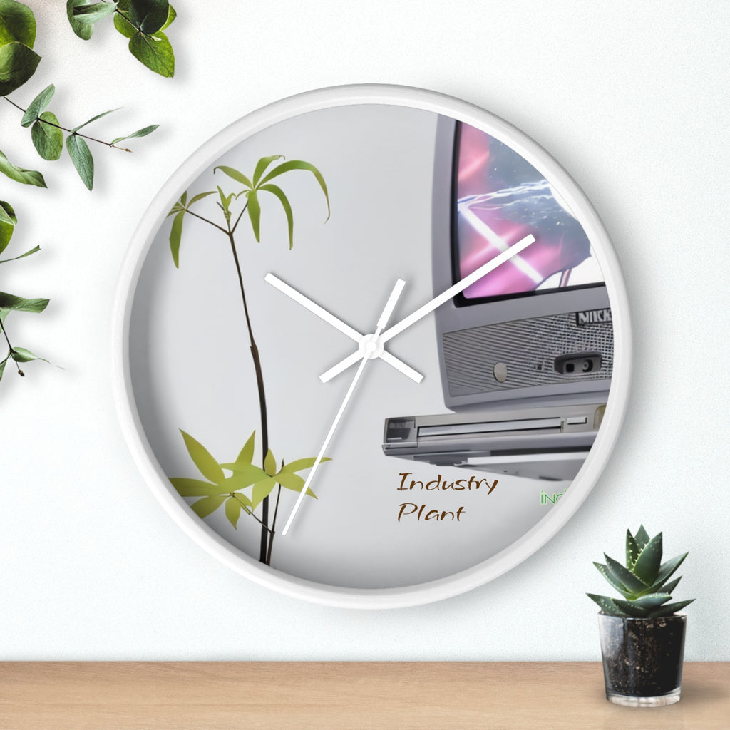 WEED TV Wall Clock — Decorative Cannabis Smoker Enthusiast Fine Art Print Clock for Office & Study by Industry Plant