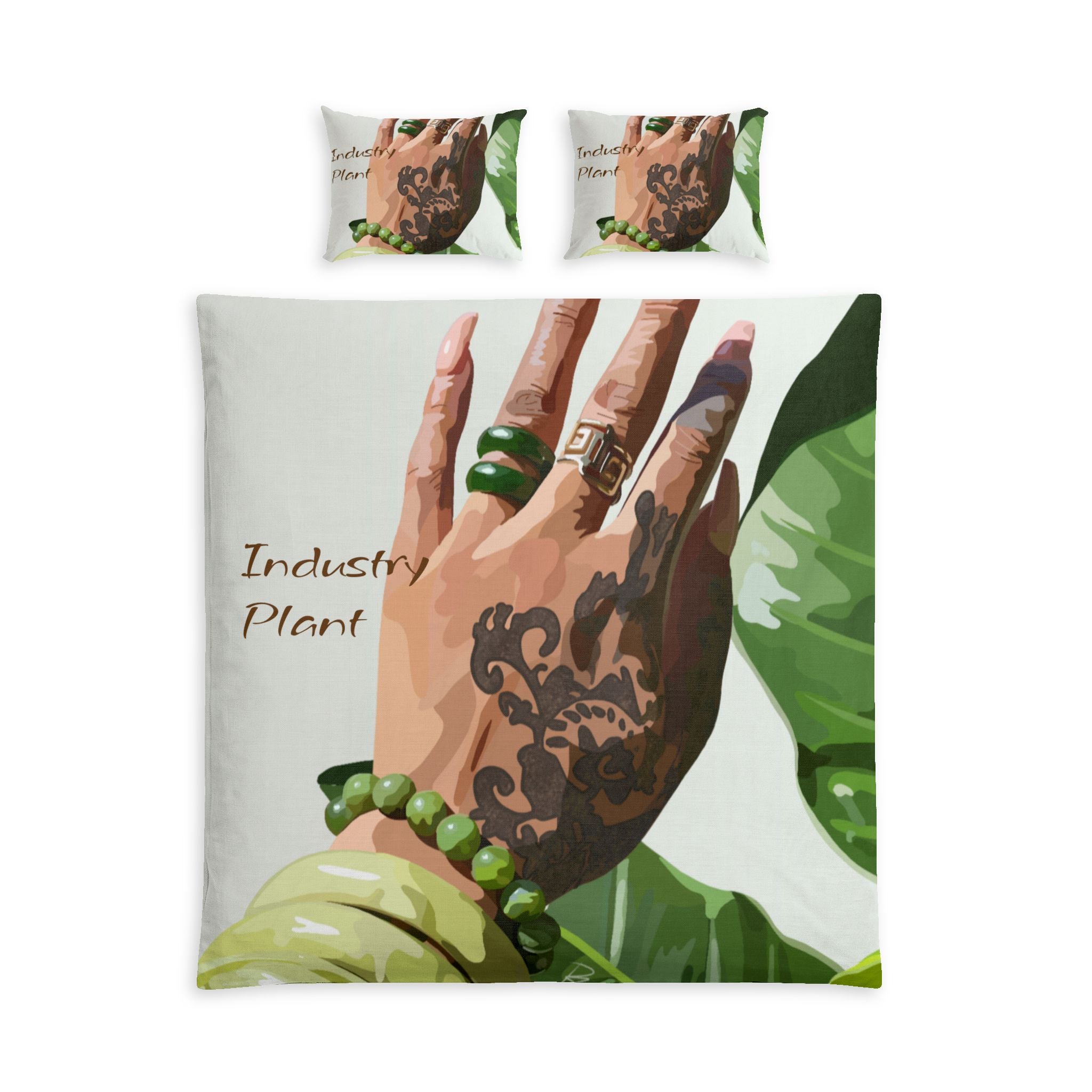 TATTED GREEN THUMB Cotton Bed Set by Industry Plant @AutoPaybump