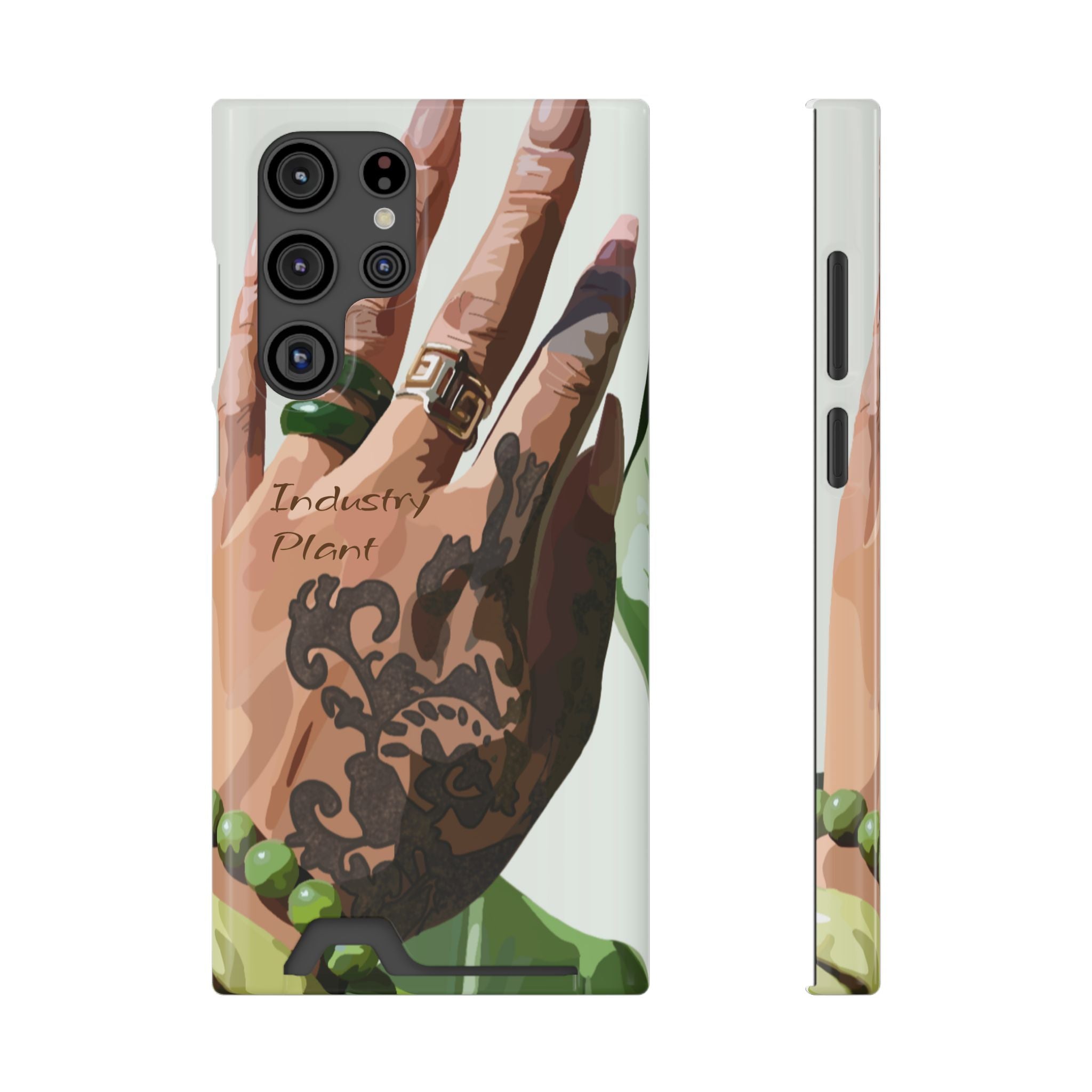TATTED GREEN THUMB Stylish Phone Case with Card Holder by Industry Plant @AutoPaybump