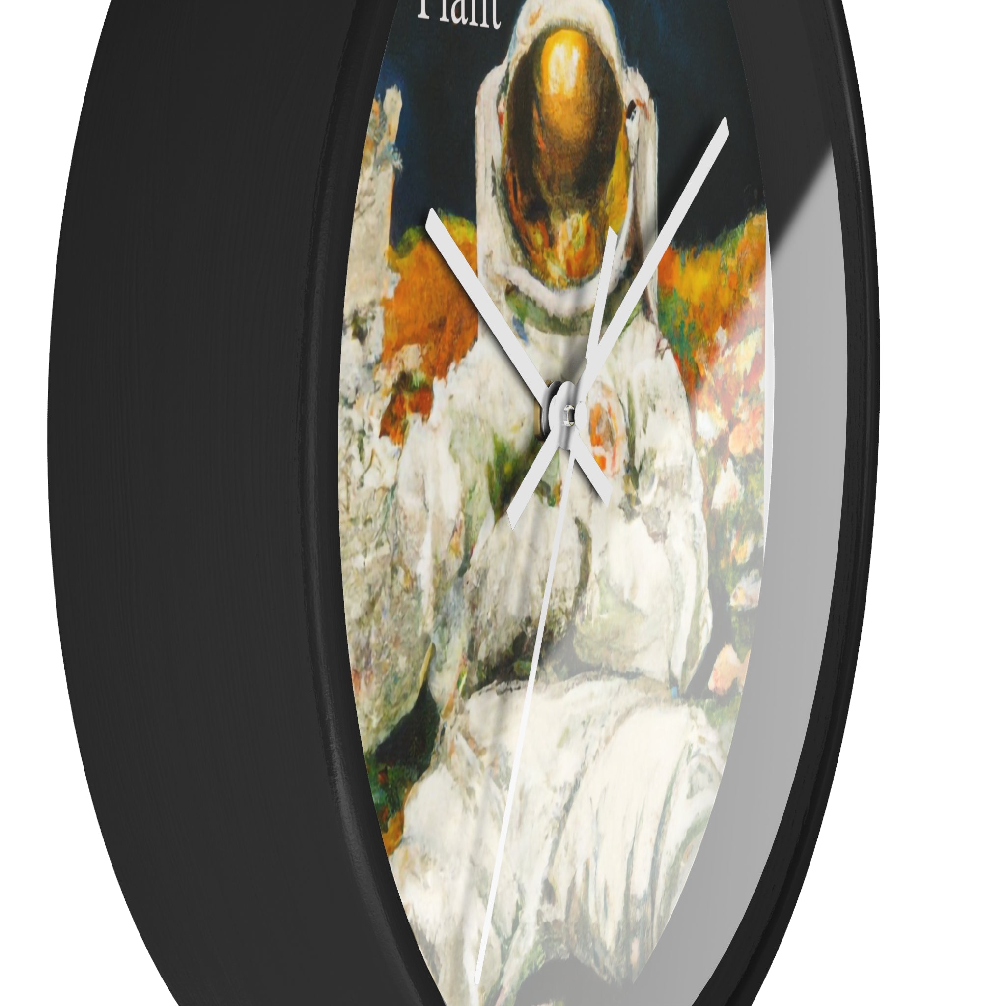 ASTRO STONER Wall Clock — Decorative BOTANICAL ASTRONAUT THEMED Pattern Clock for Office & Study by Industry Plant