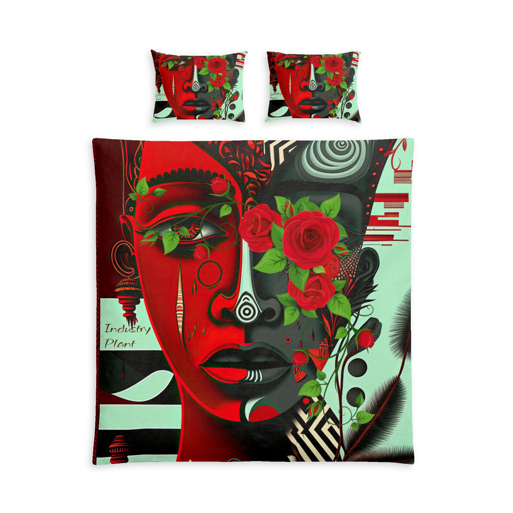 RED ROSE OF REDUNDANCY Cotton Bed Set by Industry Plant @AutoPaybump