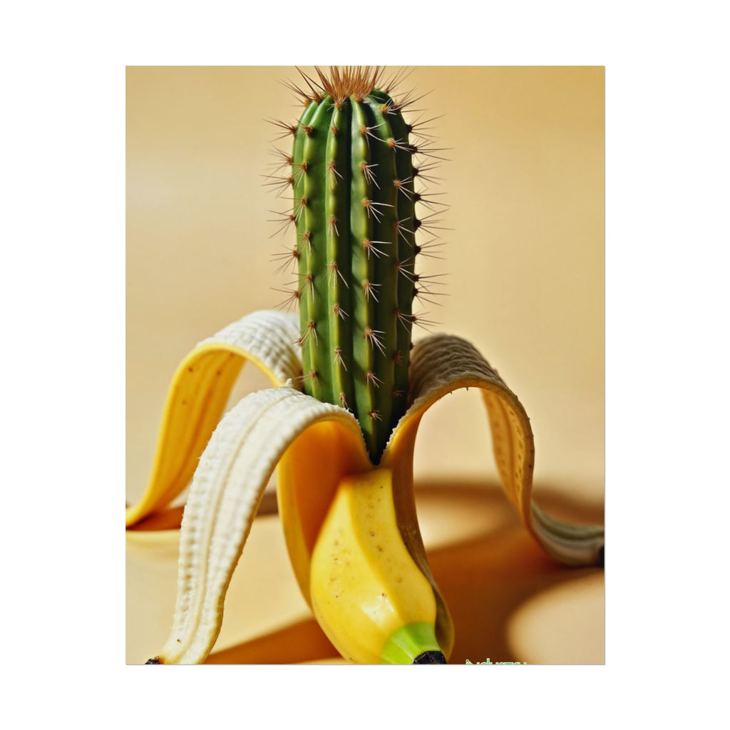 PEEL MY PRICKLY PECKER Surreal Cactus Banana Fine Art Poster – Fine Art Print for Modern Home Decor by INDUSTRY PLANT @AutoPaybump