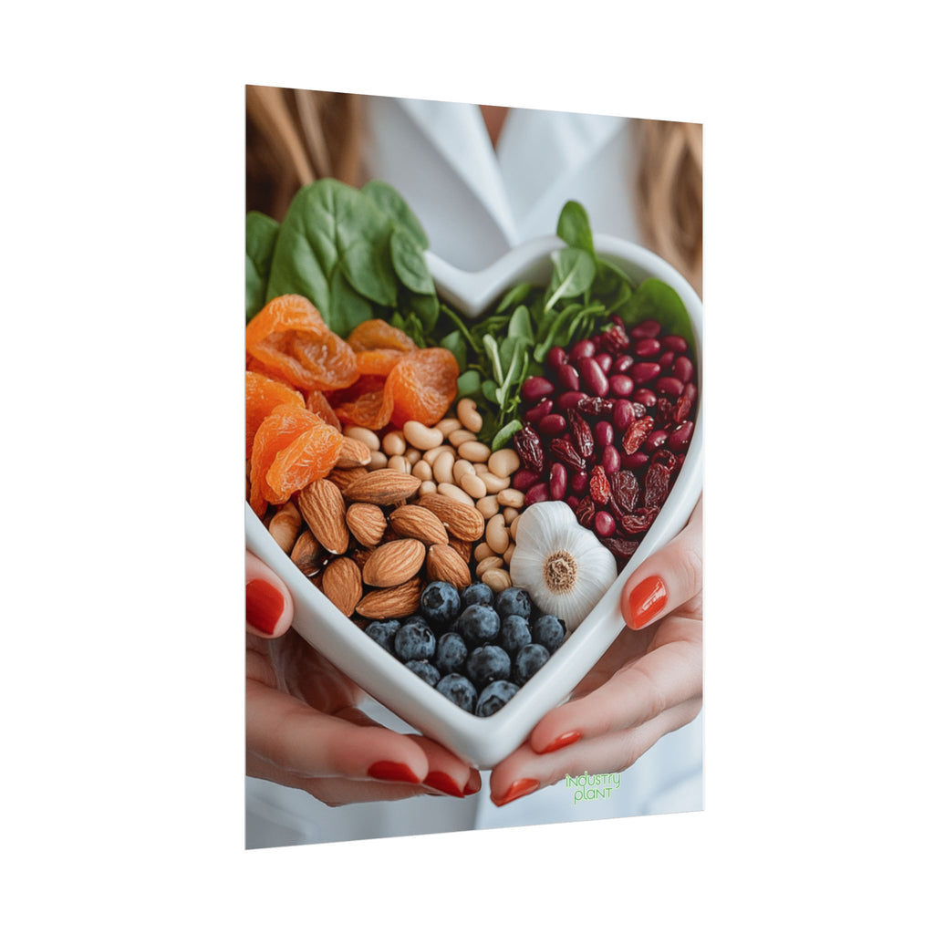 QUEEN of HEALTHY HEARTS Healthy Heart Fine Art Food Poster — Heart-Shaped Buddha Bowl with Nuts, Berries & Veggies Fine Art Print by INDUSTRY PLANT by @AutoPaybump