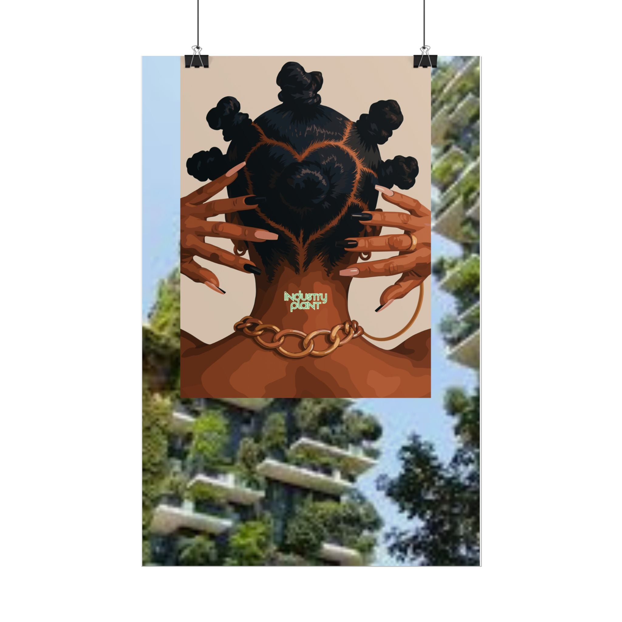 BANTU KNOTS x BOTANICALS Afro Heart Braid Fine Art Poster — Wall Fine Art Print by INDUSTRY PLANT @AutoPaybump
