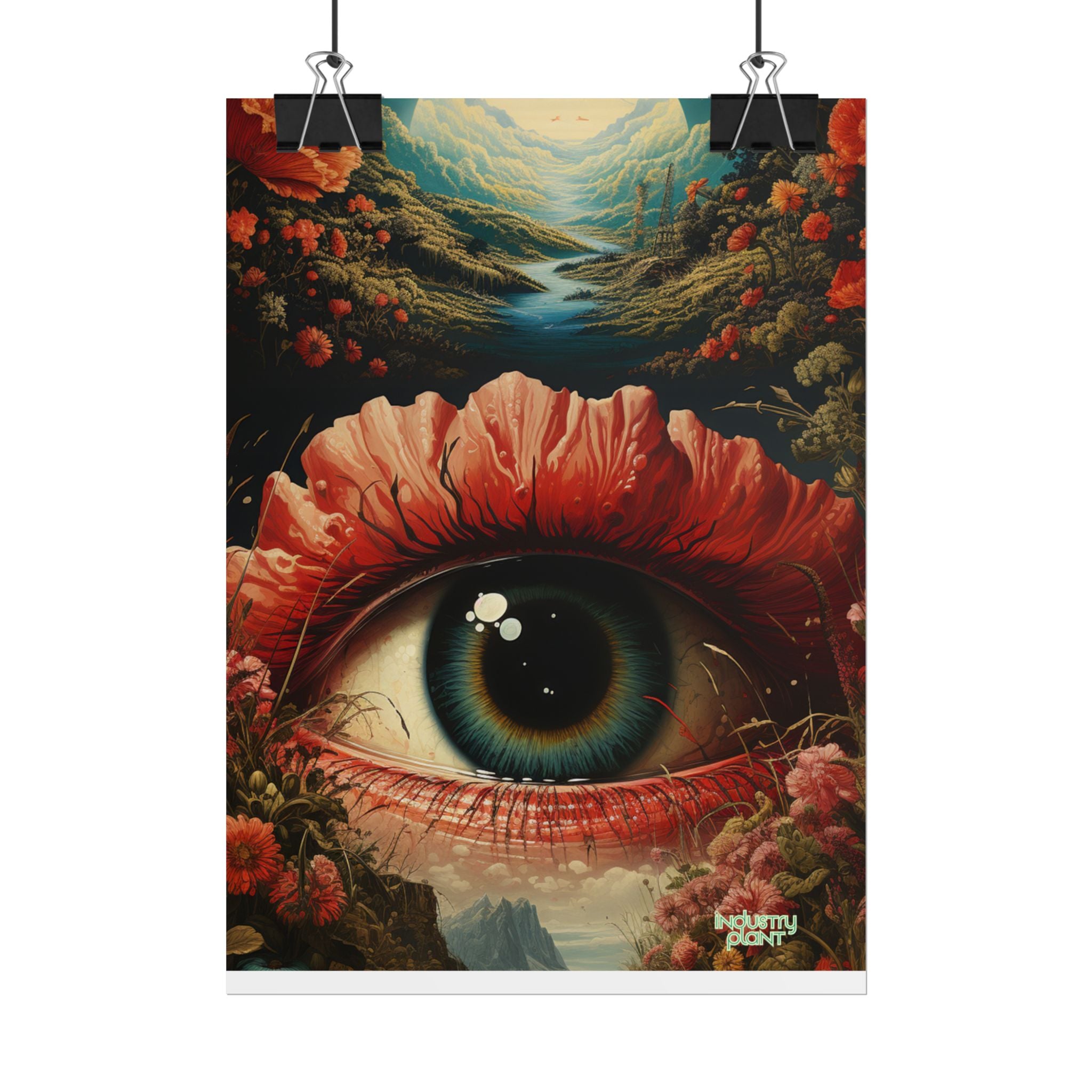 Eye Bloom Here... Surreal Eye Landscape Fine Art Poster – Psychedelic Floral Eye Fine Art Print by INDUSTRY PLANT @AutoPaybump