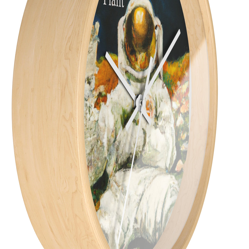 ASTRO STONER Wall Clock — Decorative BOTANICAL ASTRONAUT THEMED Pattern Clock for Office & Study by Industry Plant