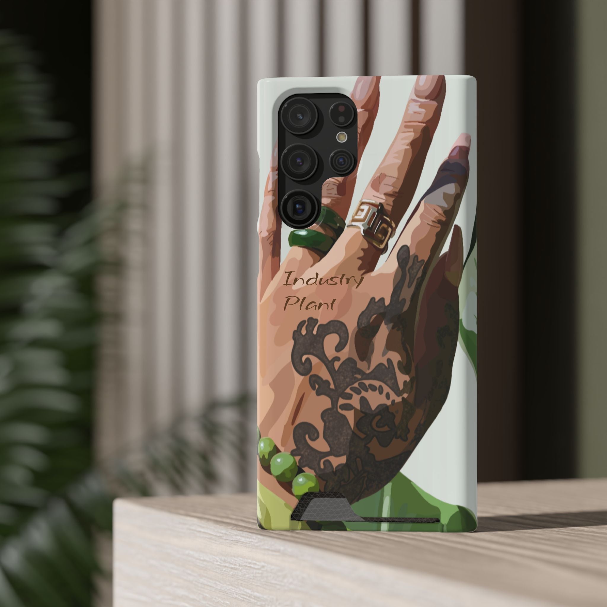 TATTED GREEN THUMB Stylish Phone Case with Card Holder by Industry Plant @AutoPaybump