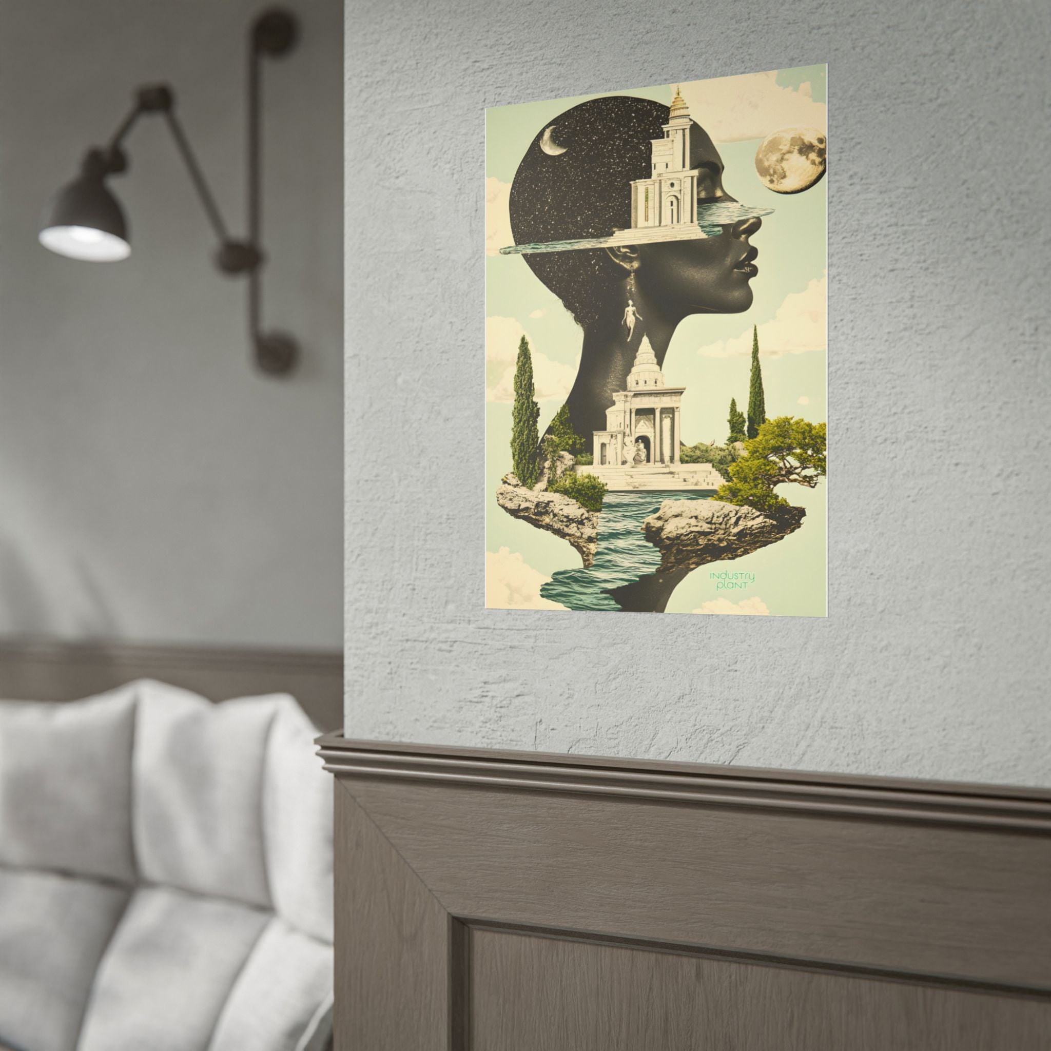 THE FUTURE IS FEMME Surreal Afro Futuristic Beautiful Black Muse Fine Art Poster — Floating Black Goddess Temple Fine Art Print by INDUSTRY PLANT @AutoPaybump
