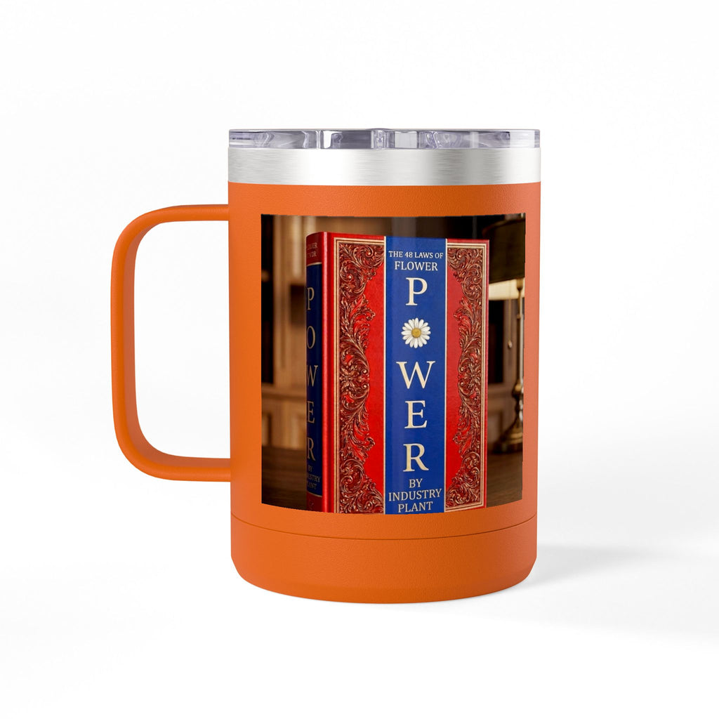 Galvanized Steel 48 LAWS of FLOWER POWER 15oz Coffee Mug Tumbler - #BookTok - Themed Unique Gift for Coffee Lovers by INDUSTRY PLANT