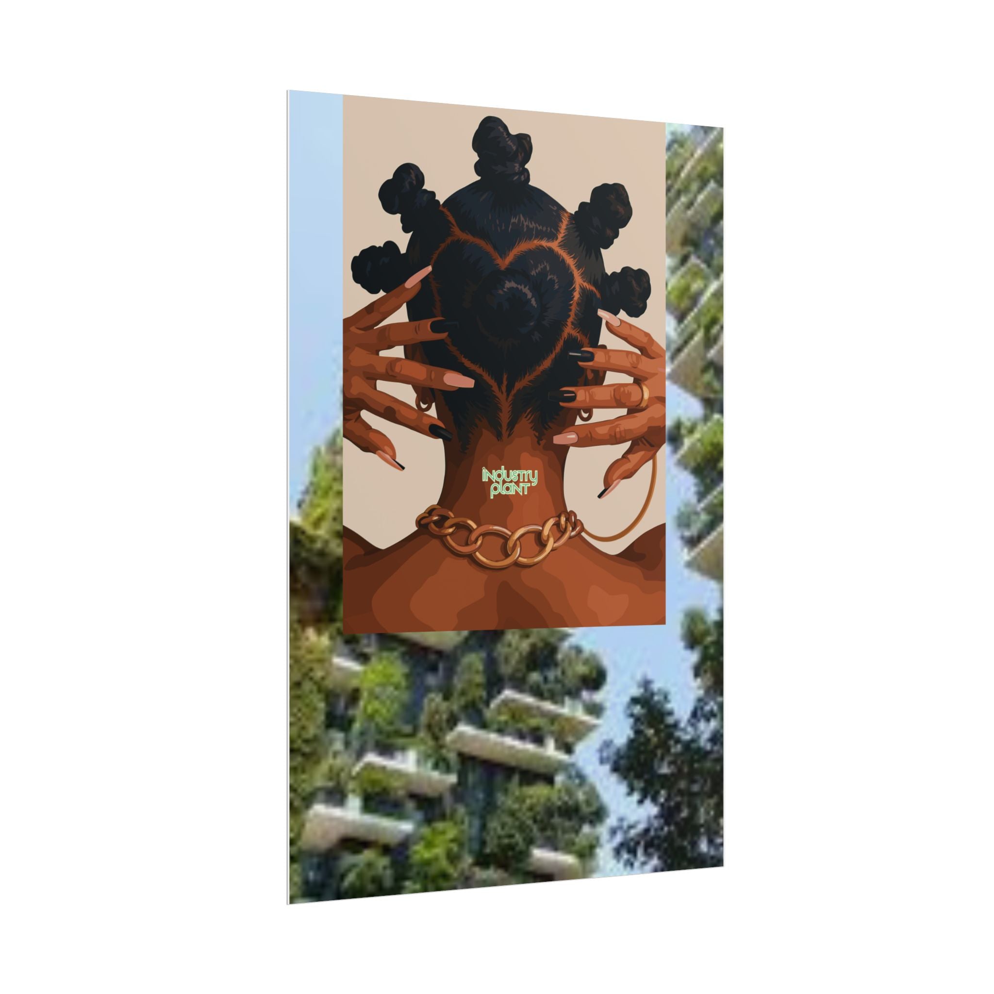 BANTU KNOTS x BOTANICALS Afro Heart Braid Fine Art Poster — Wall Fine Art Print by INDUSTRY PLANT @AutoPaybump