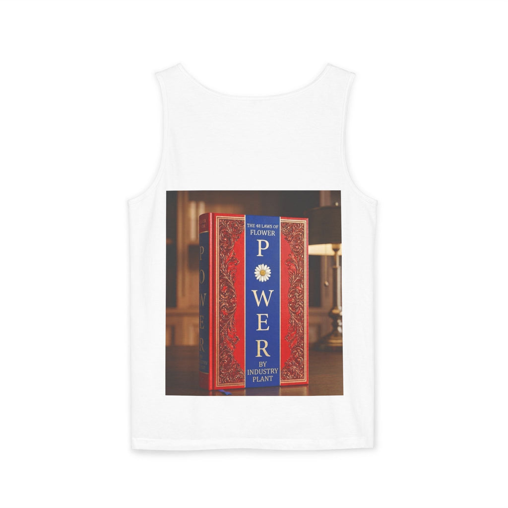 48 LAWS of FLOWER POWER Tank Top — Vintage 'Flower Power' Book Cover Graphic by Industry Plant
