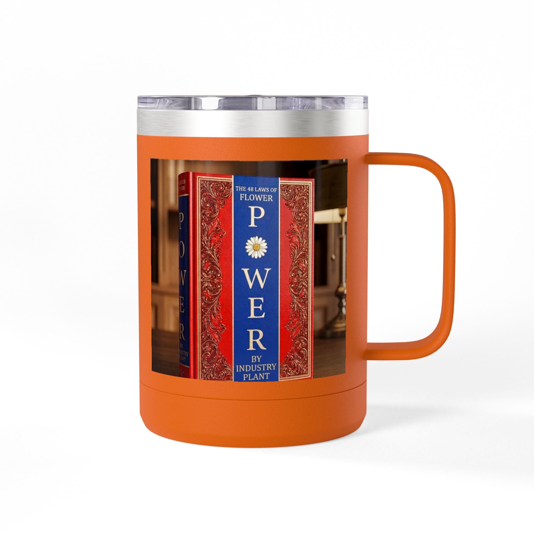 Galvanized Steel 48 LAWS of FLOWER POWER 15oz Coffee Mug Tumbler - #BookTok - Themed Unique Gift for Coffee Lovers by INDUSTRY PLANT