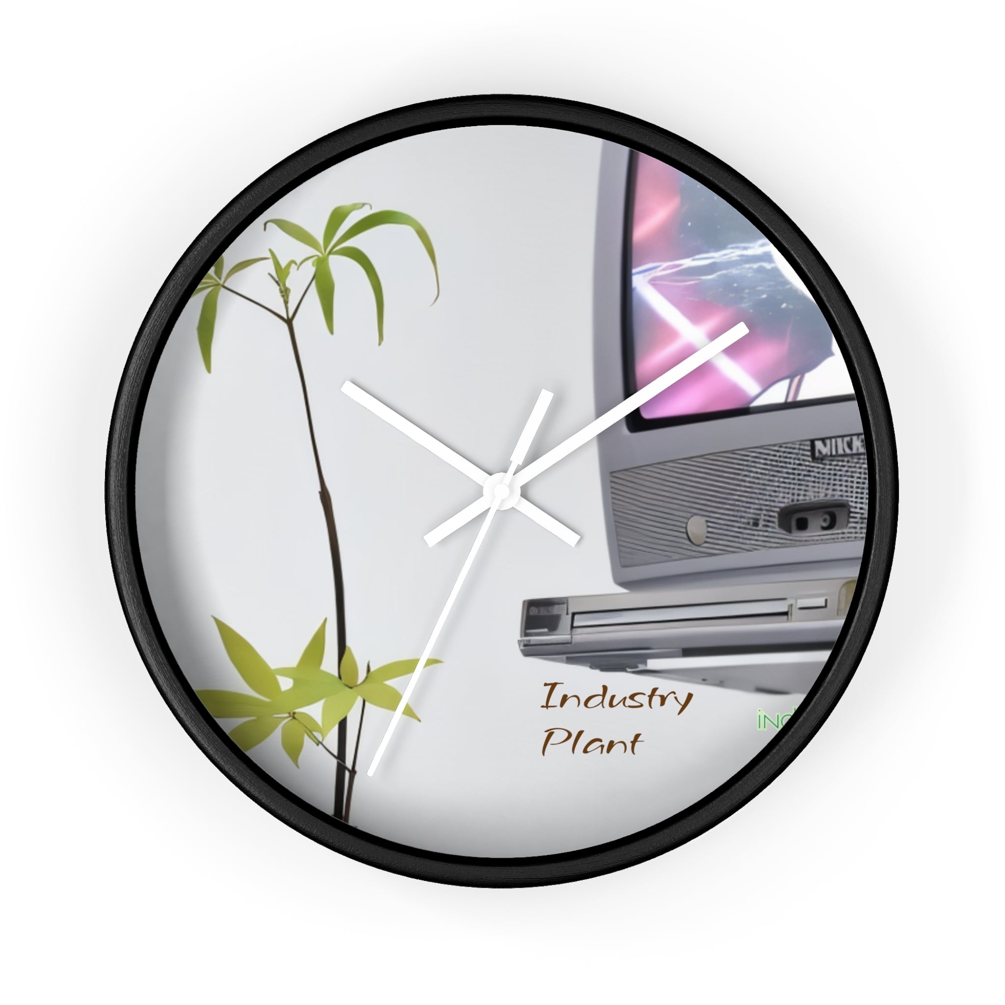 WEED TV Wall Clock — Decorative Cannabis Smoker Enthusiast Fine Art Print Clock for Office & Study by Industry Plant