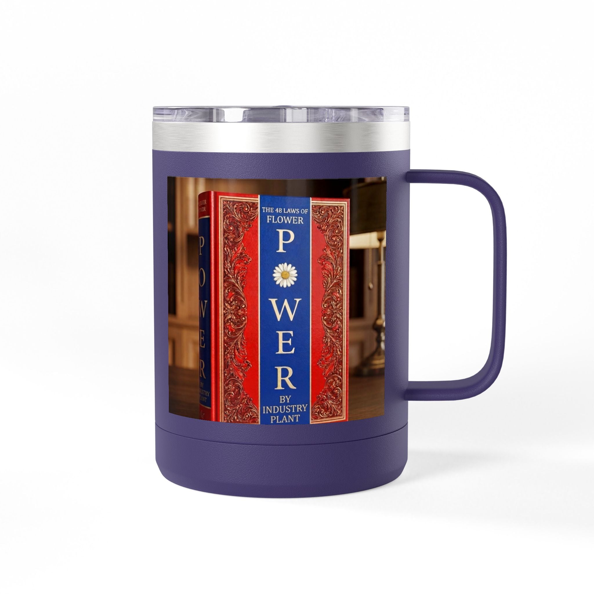 Galvanized Steel 48 LAWS of FLOWER POWER 15oz Coffee Mug Tumbler - #BookTok - Themed Unique Gift for Coffee Lovers by INDUSTRY PLANT