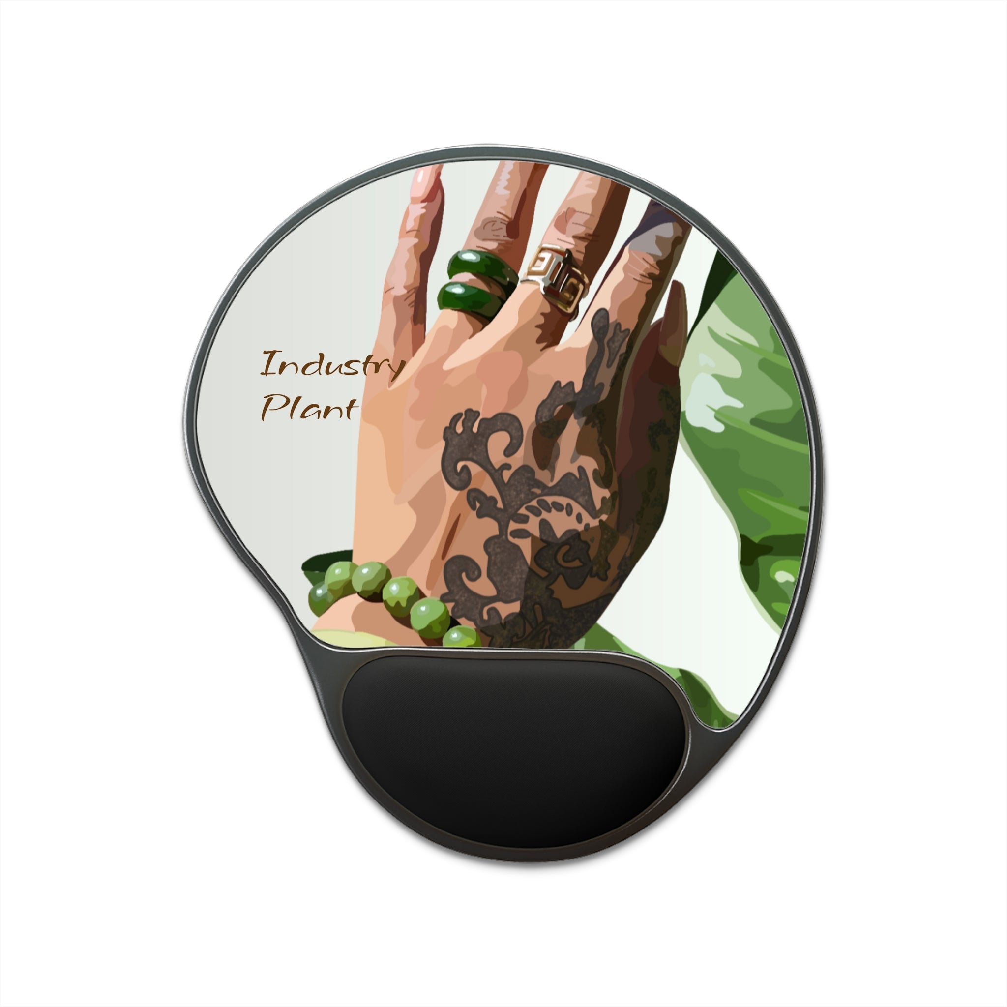 TATTED GREEN THUMB Creative Mouse Pad with Wrist Rest | Designed by Industry Plant @AutoPaybump