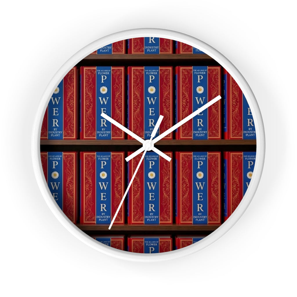 48 LAWS of FLOWER POWER Wall Clock — Decorative 'FLOWER POWER' #BookTok Spine Pattern Clock for Office & Study by Industry Plant
