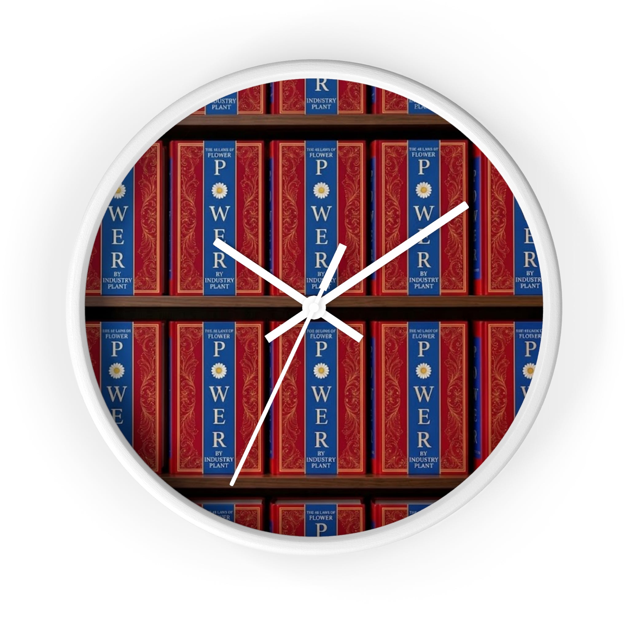 48 LAWS of FLOWER POWER Wall Clock — Decorative 'FLOWER POWER' #BookTok Spine Pattern Clock for Office & Study by Industry Plant