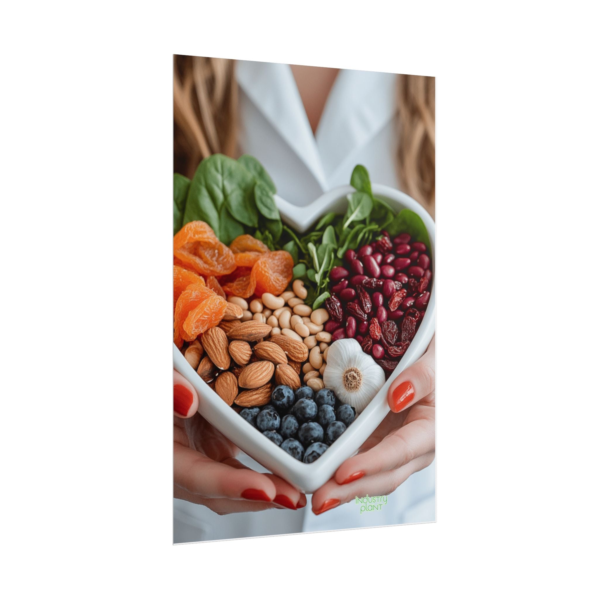QUEEN of HEALTHY HEARTS Healthy Heart Fine Art Food Poster — Heart-Shaped Buddha Bowl with Nuts, Berries & Veggies Fine Art Print by INDUSTRY PLANT by @AutoPaybump