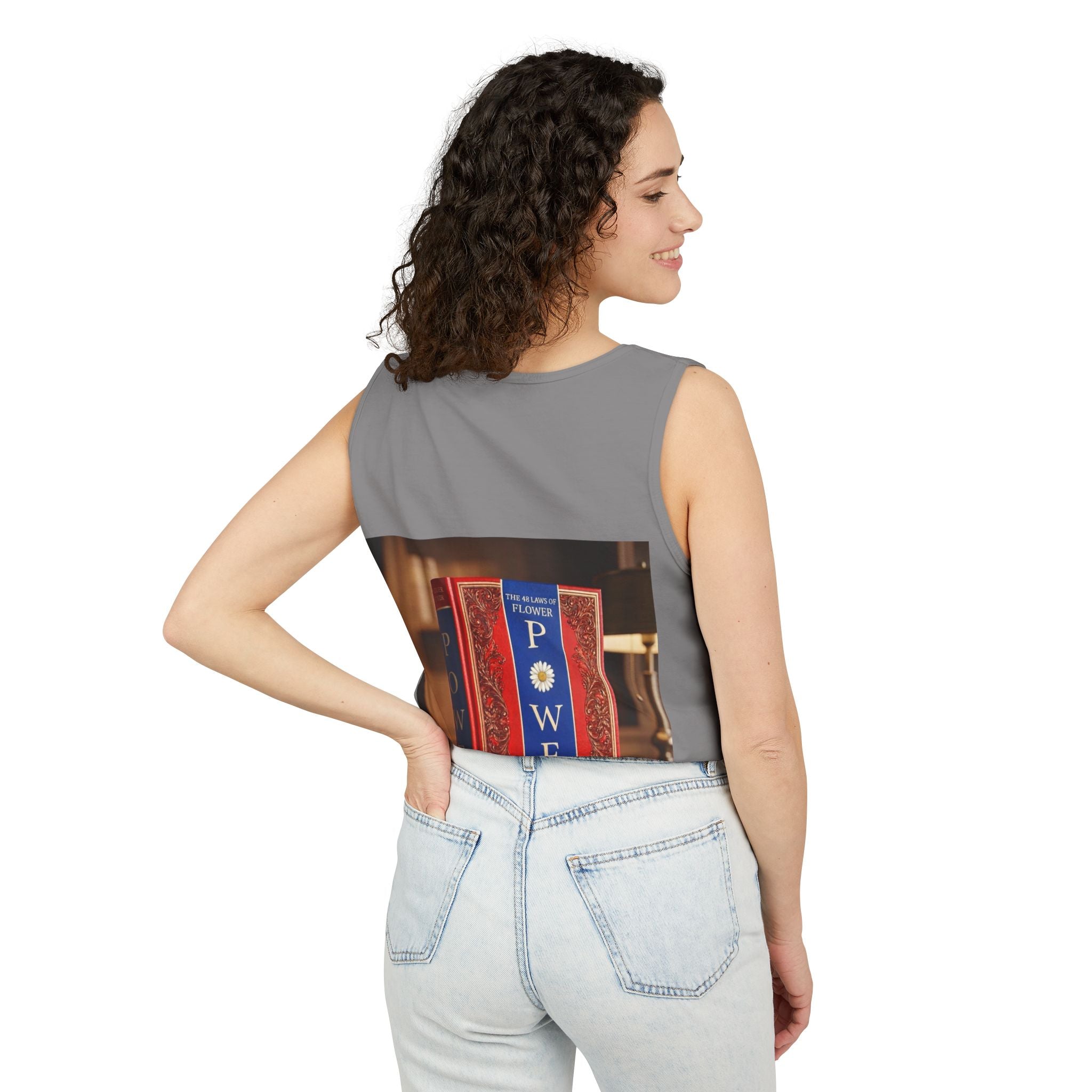 48 LAWS of FLOWER POWER Tank Top — Vintage 'Flower Power' Book Cover Graphic by Industry Plant