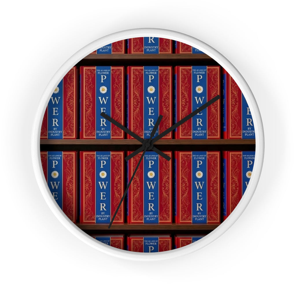 48 LAWS of FLOWER POWER Wall Clock — Decorative 'FLOWER POWER' #BookTok Spine Pattern Clock for Office & Study by Industry Plant