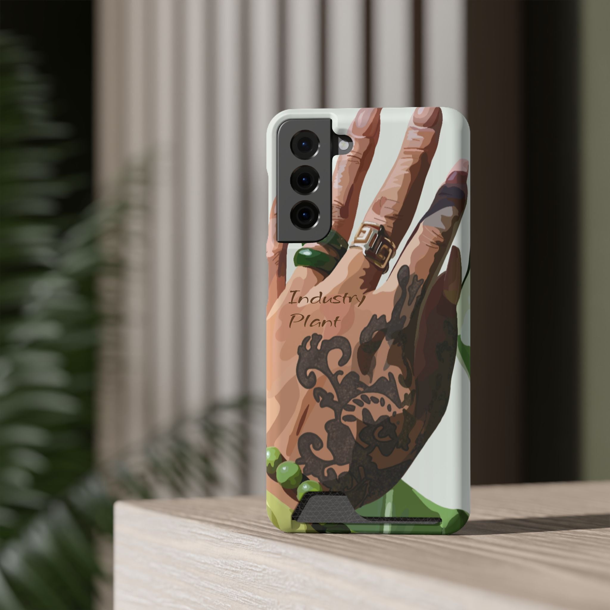 TATTED GREEN THUMB Stylish Phone Case with Card Holder by Industry Plant @AutoPaybump