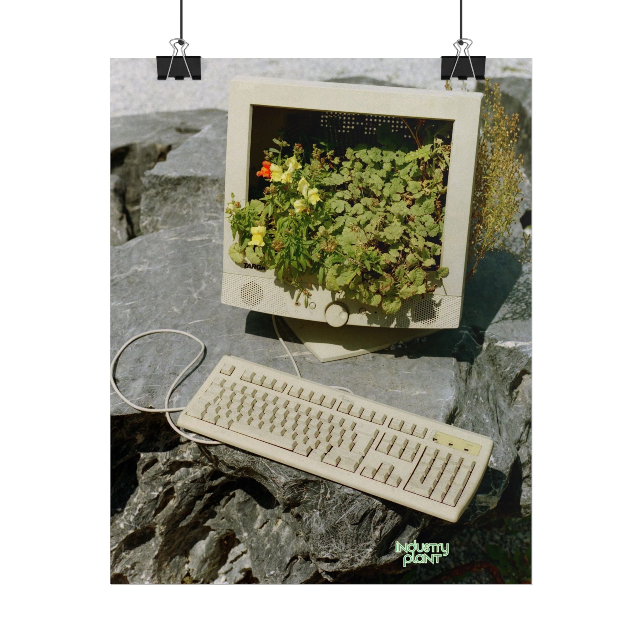 MICRO"green"SOFT PC Retro Plant PC Fine Art Poster — Vintage Computer with Succulents Fine Art Print by Industry Plant by @AutoPaybump