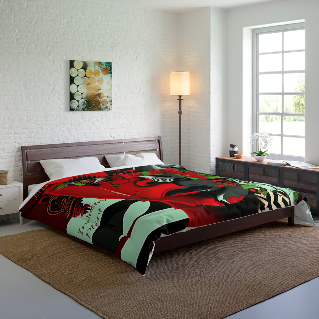 RED ROSE OF REDUNDANCY Comforter by Industry Plant @AutoPaybump