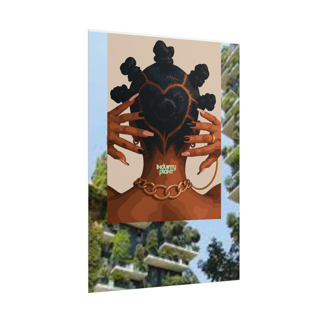 BANTU KNOTS x BOTANICALS Afro Heart Braid Fine Art Poster — Wall Fine Art Print by INDUSTRY PLANT @AutoPaybump