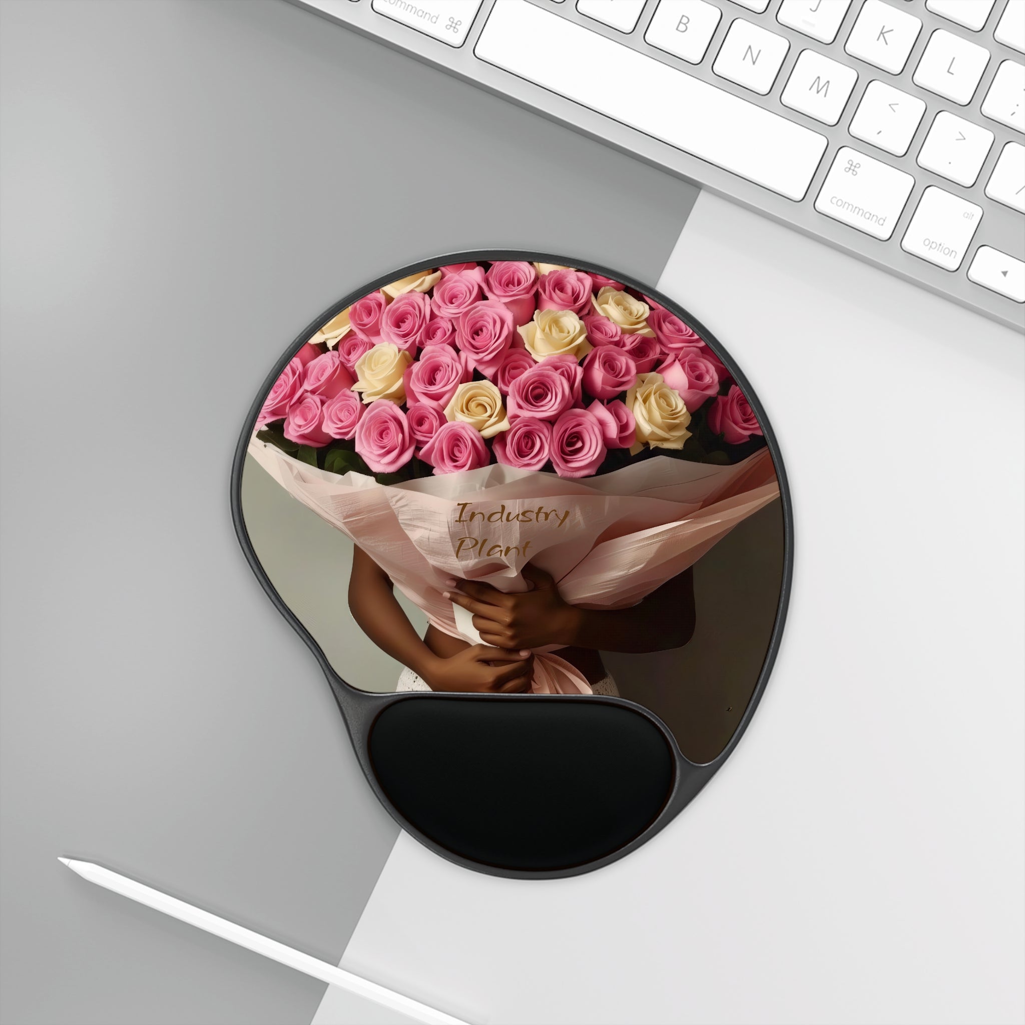 XOXO MS. BLOOMINGDALES PINK Creative Mouse Pad with Wrist Rest | Designed by Industry Plant @AutoPaybump