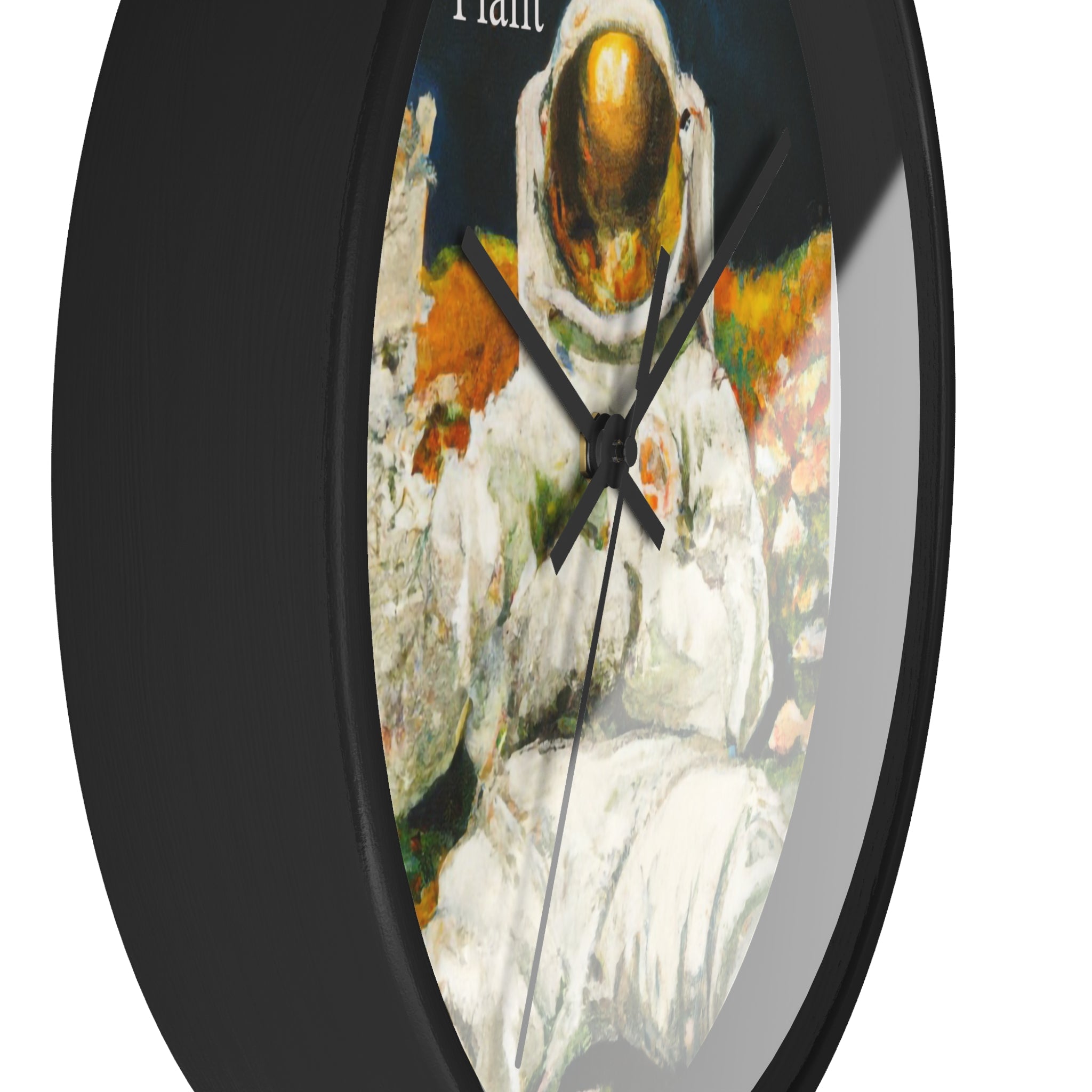 ASTRO STONER Wall Clock — Decorative BOTANICAL ASTRONAUT THEMED Pattern Clock for Office & Study by Industry Plant