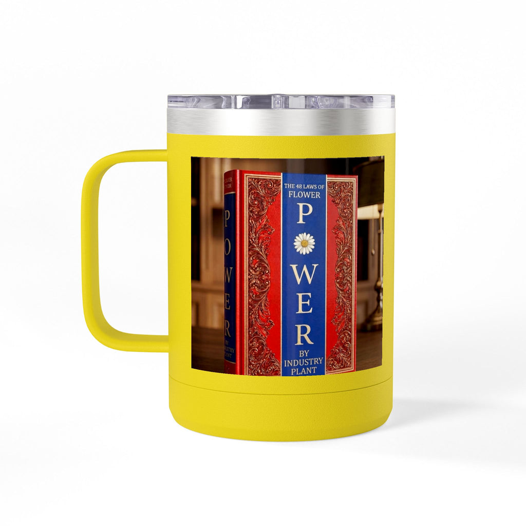 Galvanized Steel 48 LAWS of FLOWER POWER 15oz Coffee Mug Tumbler - #BookTok - Themed Unique Gift for Coffee Lovers by INDUSTRY PLANT
