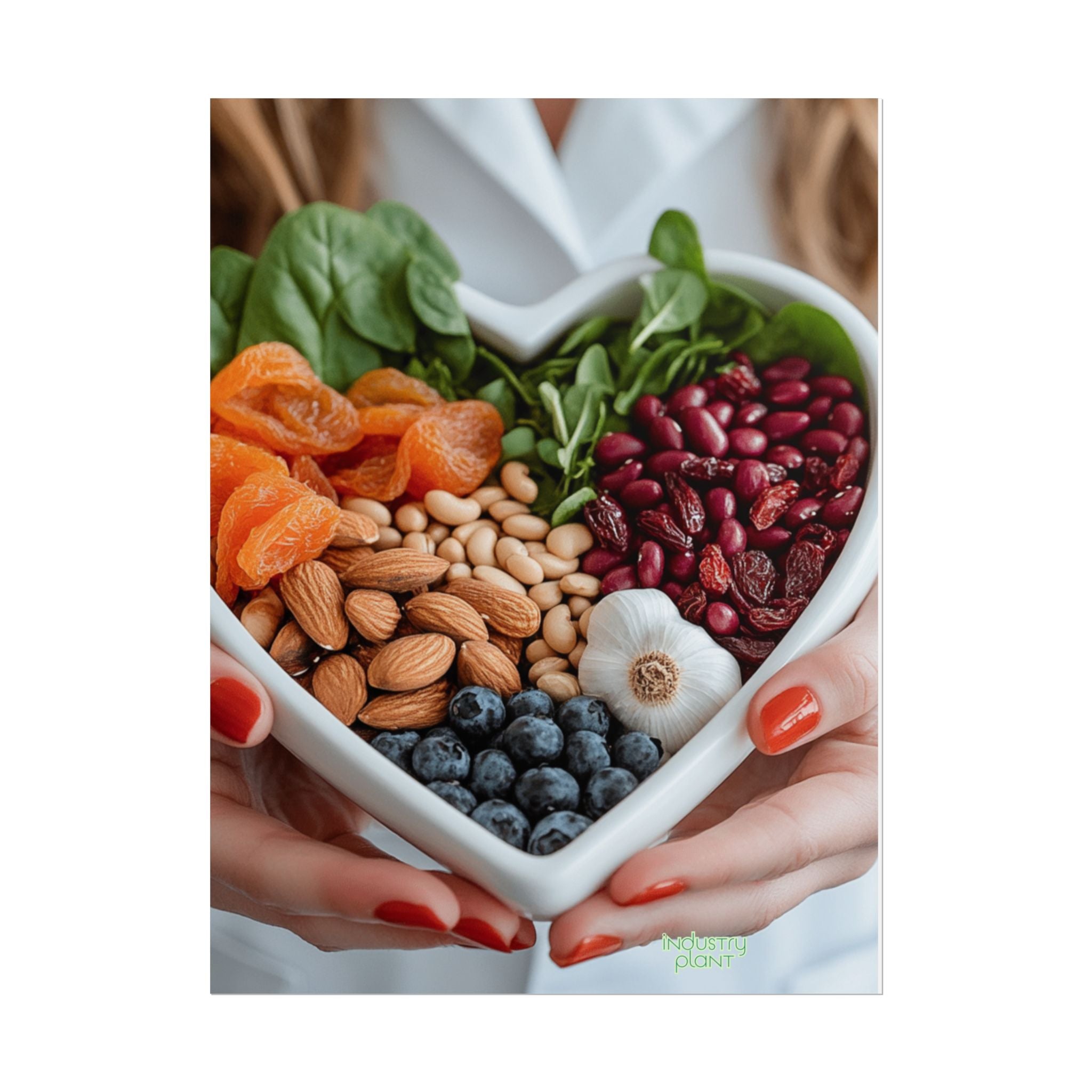 QUEEN of HEALTHY HEARTS Healthy Heart Fine Art Food Poster — Heart-Shaped Buddha Bowl with Nuts, Berries & Veggies Fine Art Print by INDUSTRY PLANT by @AutoPaybump