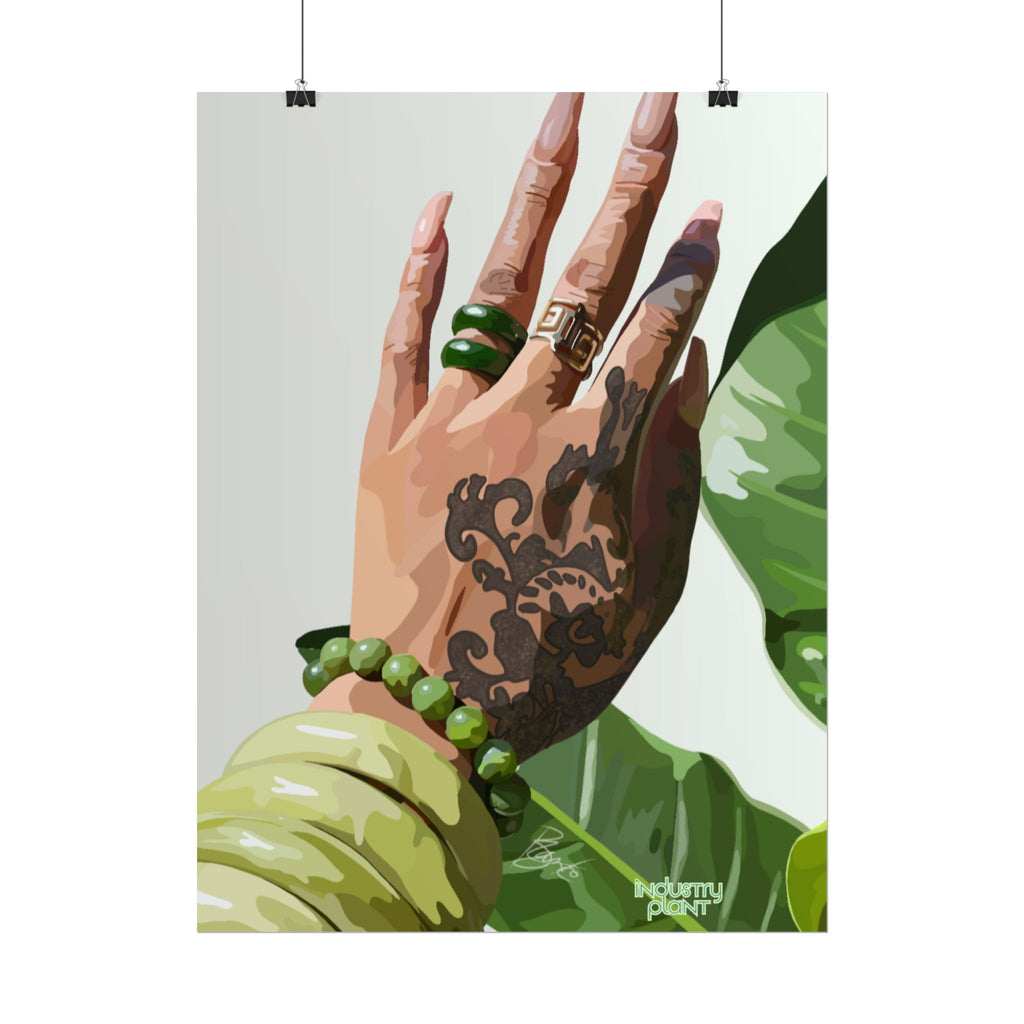 TATTED GREEN THUMB Botanical Henna Hand Fine Art Poster Print by INDUSTRY PLANT by @AutoPaybump