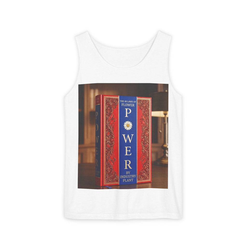 48 LAWS of FLOWER POWER Tank Top — Vintage 'Flower Power' Book Cover Graphic by Industry Plant