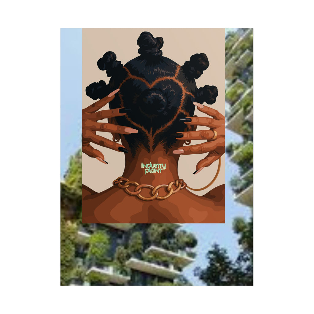 BANTU KNOTS x BOTANICALS Afro Heart Braid Fine Art Poster — Wall Fine Art Print by INDUSTRY PLANT @AutoPaybump