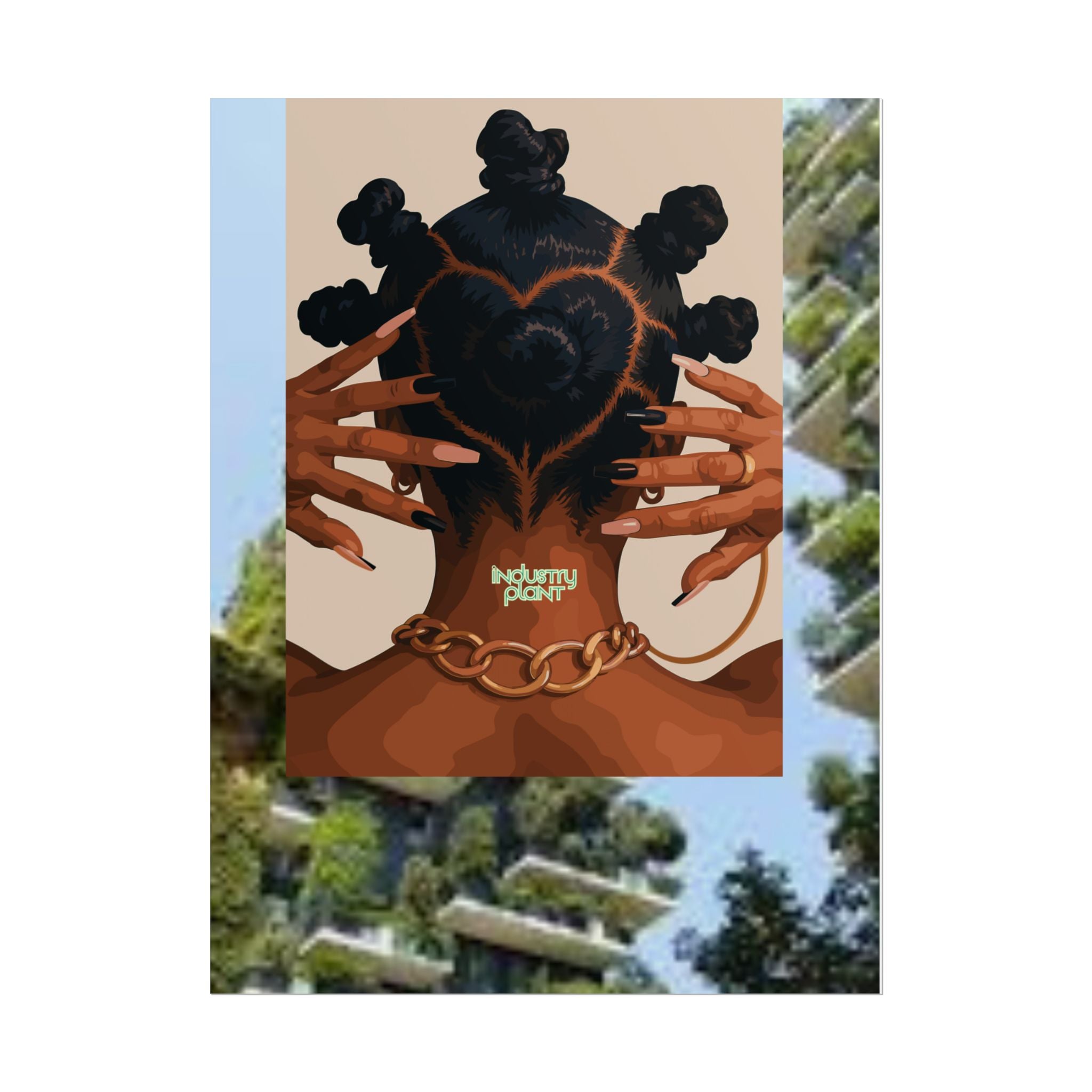 BANTU KNOTS x BOTANICALS Afro Heart Braid Fine Art Poster — Wall Fine Art Print by INDUSTRY PLANT @AutoPaybump