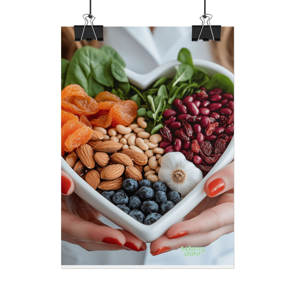 QUEEN of HEALTHY HEARTS Healthy Heart Fine Art Food Poster — Heart-Shaped Buddha Bowl with Nuts, Berries & Veggies Fine Art Print by INDUSTRY PLANT by @AutoPaybump