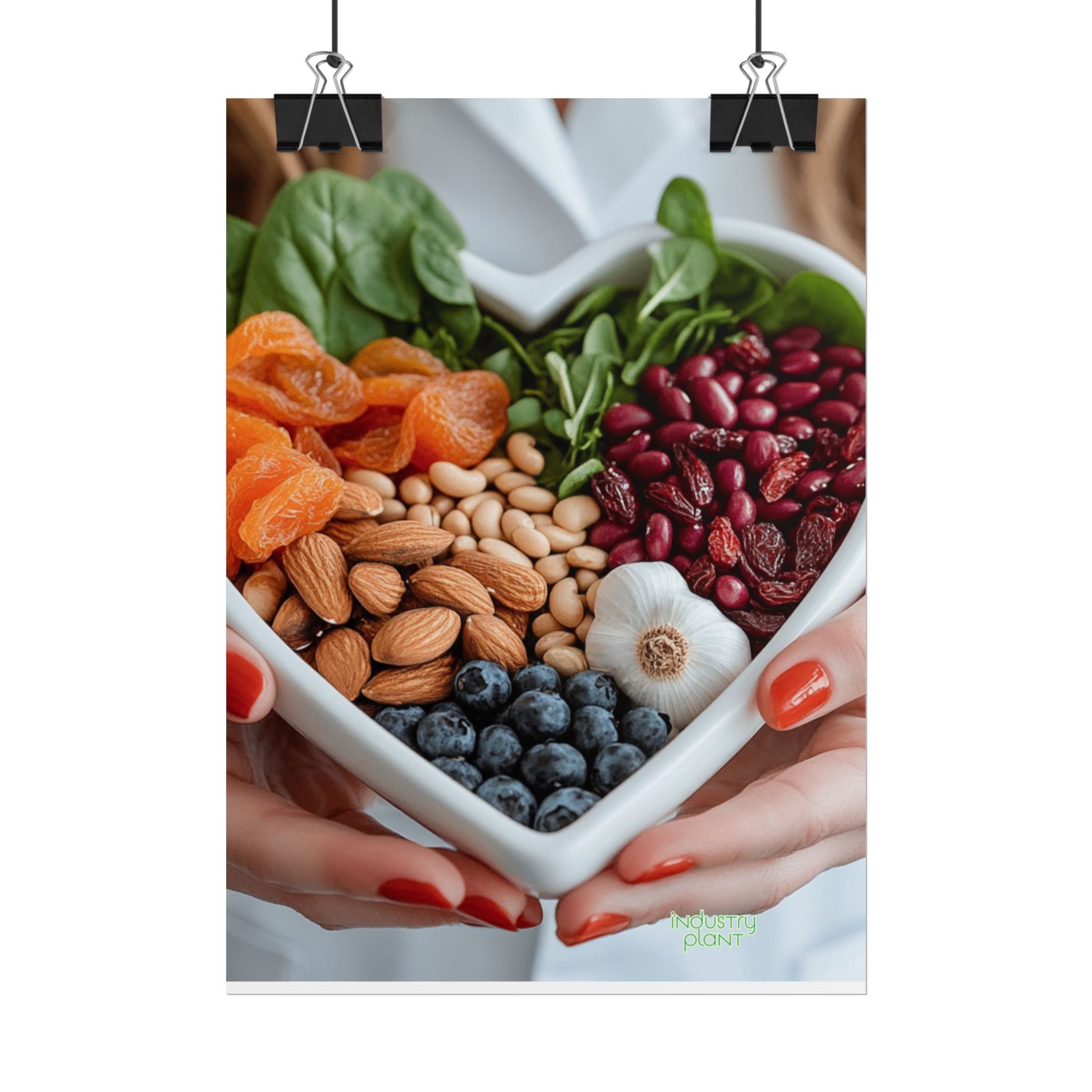 QUEEN of HEALTHY HEARTS Healthy Heart Fine Art Food Poster — Heart-Shaped Buddha Bowl with Nuts, Berries & Veggies Fine Art Print by INDUSTRY PLANT by @AutoPaybump
