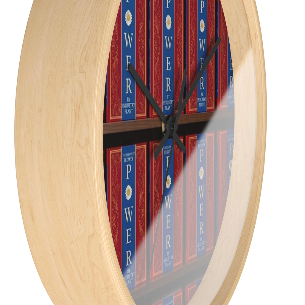 48 LAWS of FLOWER POWER Wall Clock — Decorative 'FLOWER POWER' #BookTok Spine Pattern Clock for Office & Study by Industry Plant