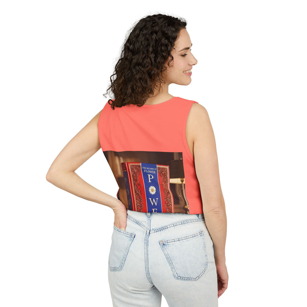 48 LAWS of FLOWER POWER Tank Top — Vintage 'Flower Power' Book Cover Graphic by Industry Plant