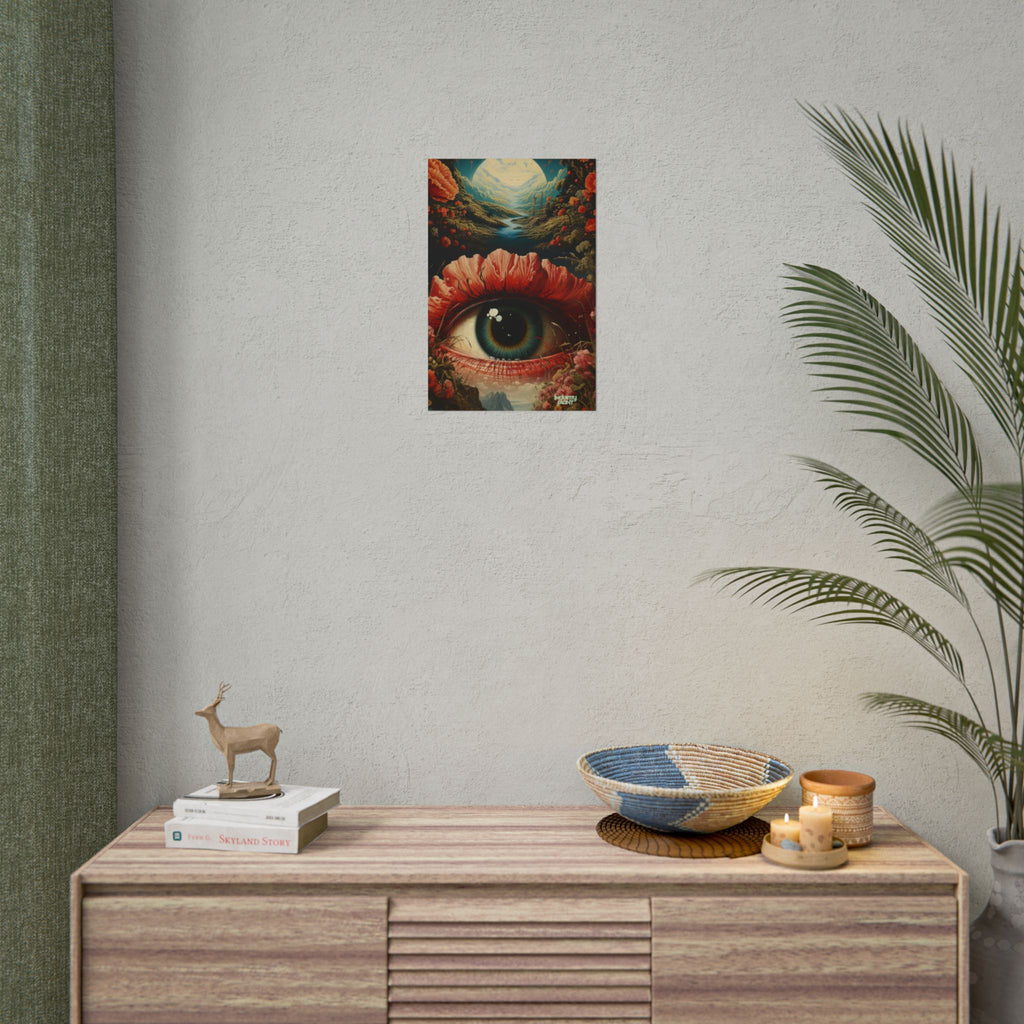 Eye Bloom Here... Surreal Eye Landscape Fine Art Poster – Psychedelic Floral Eye Fine Art Print by INDUSTRY PLANT @AutoPaybump