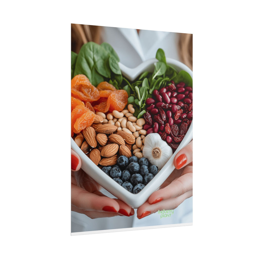 QUEEN of HEALTHY HEARTS Healthy Heart Fine Art Food Poster — Heart-Shaped Buddha Bowl with Nuts, Berries & Veggies Fine Art Print by INDUSTRY PLANT by @AutoPaybump