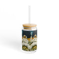 ASTRO STONER Stylish Bamboo Lid Sipper Glass - 16oz with Artistic Design by INDUSTRY PLANT @AutoPaybump