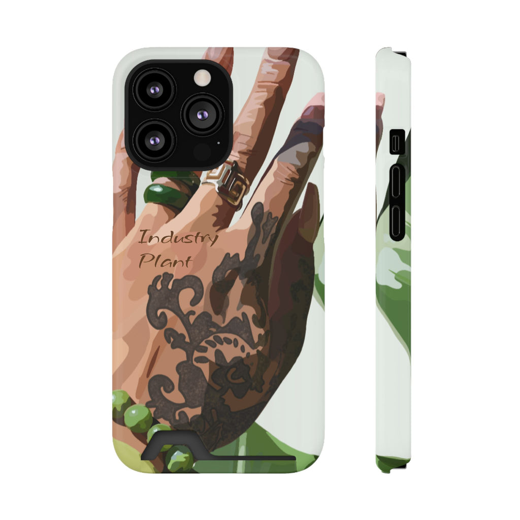 TATTED GREEN THUMB Stylish Phone Case with Card Holder by Industry Plant @AutoPaybump