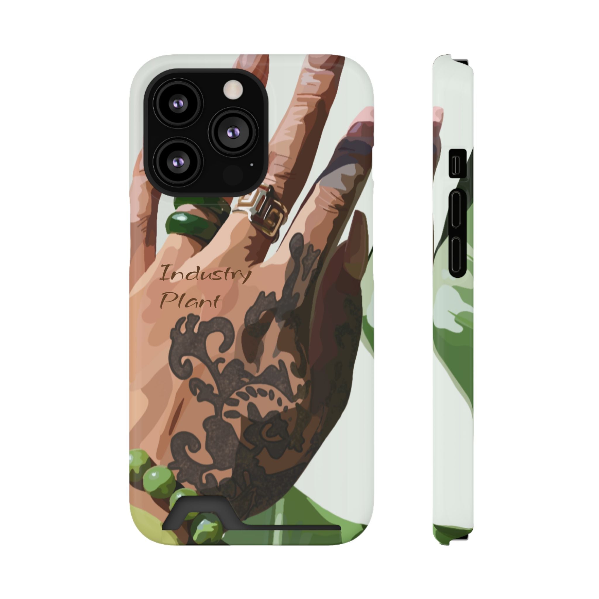TATTED GREEN THUMB Stylish Phone Case with Card Holder by Industry Plant @AutoPaybump