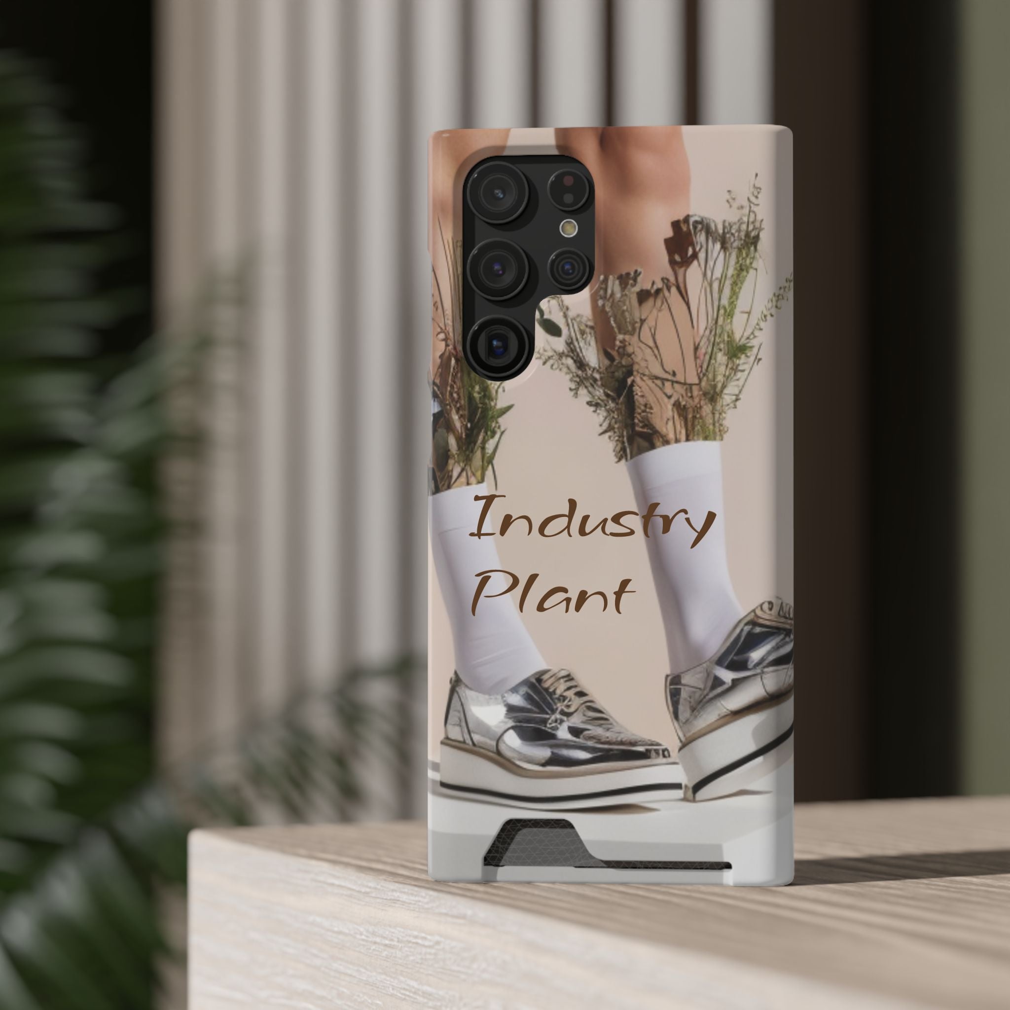 ALWAYS RUNNING ON PLANT POWER Stylish Phone Case with Card Holder by Industry Plant @AutoPaybump
